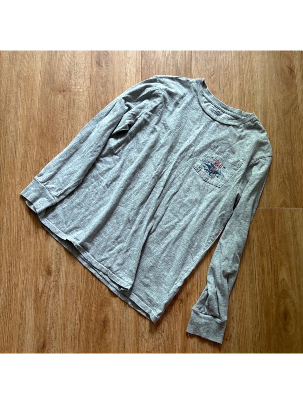 Polo Ralph Lauren Long Sleeve Graphic Shirt Grey Youth Size L 14/16